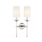 Z-Lite Emily 2 Light Wall Sconce, Polished Nickel & Off White 3033-2S-PN - alternate 8